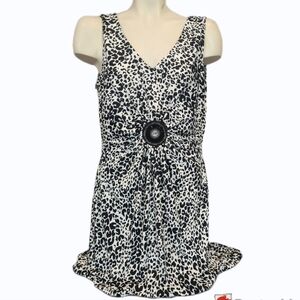 Lemmie for Nina Leonard Elegant Black and White Dress Size Large